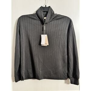 Elie Tahari Mock Neck Olive Gray Back Knit Turtleneck Top Sz S Modal Blend Comfy